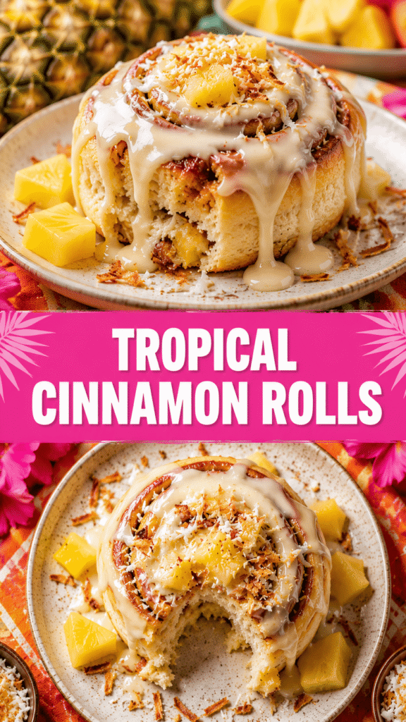 Pineapple Coconut Cinnamon Rolls