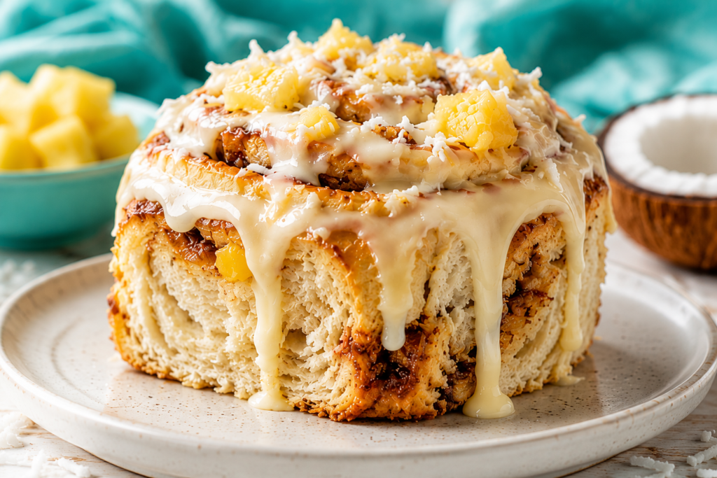 Pineapple Coconut Cinnamon Rolls