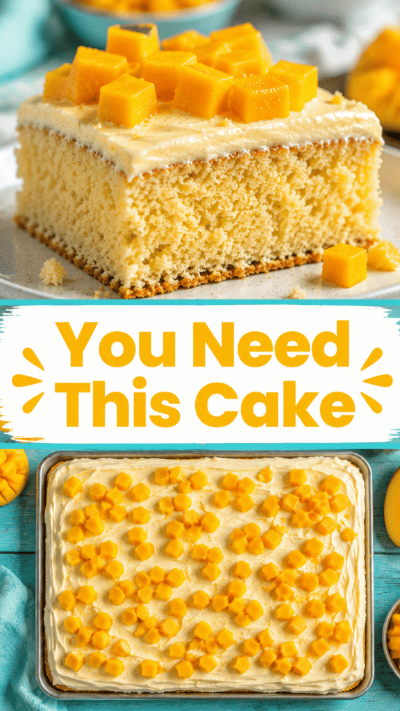 Mango Vanilla Sheet Cake