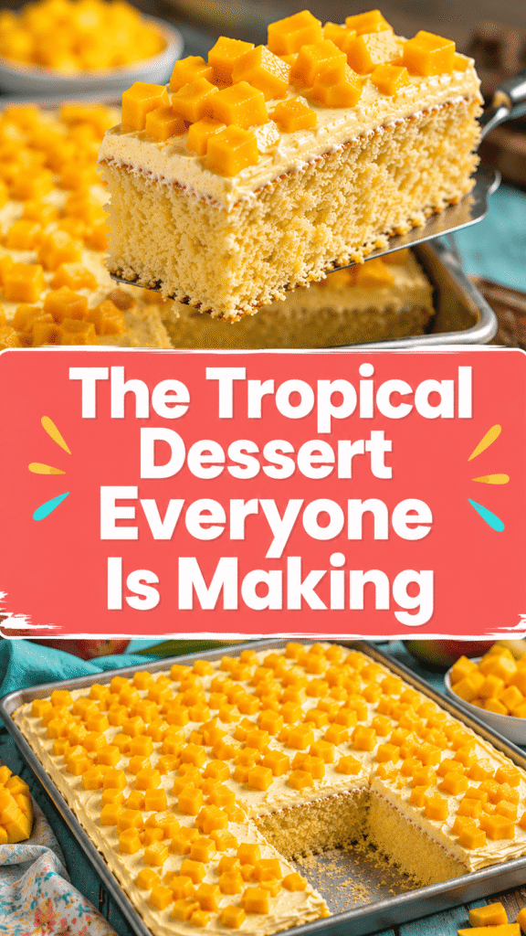 Mango Vanilla Sheet Cake