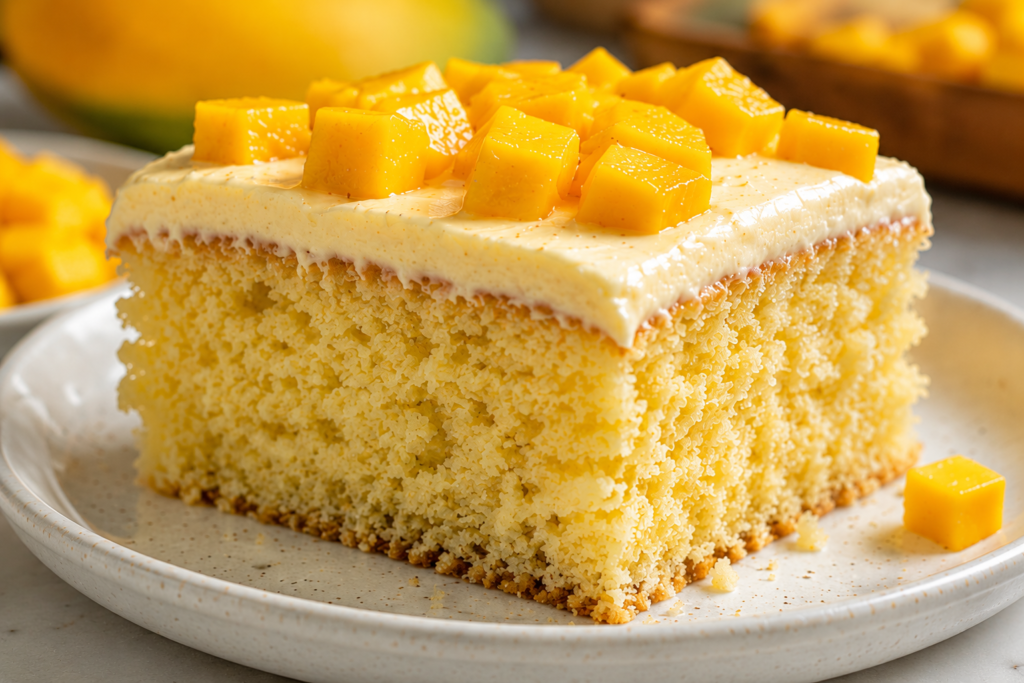 Mango Vanilla Sheet Cake