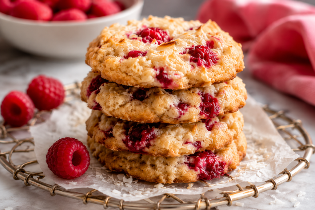 Raspberry Coconut Cookies