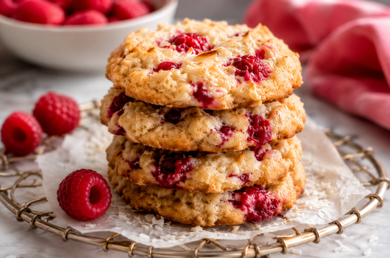 Raspberry Coconut Cookies: Soft, Chewy, and Bursting with Flavor