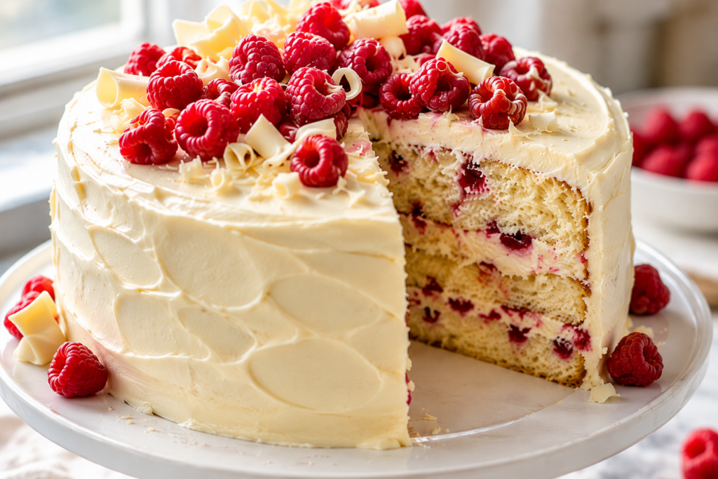 Raspberry White Chocolate Cake