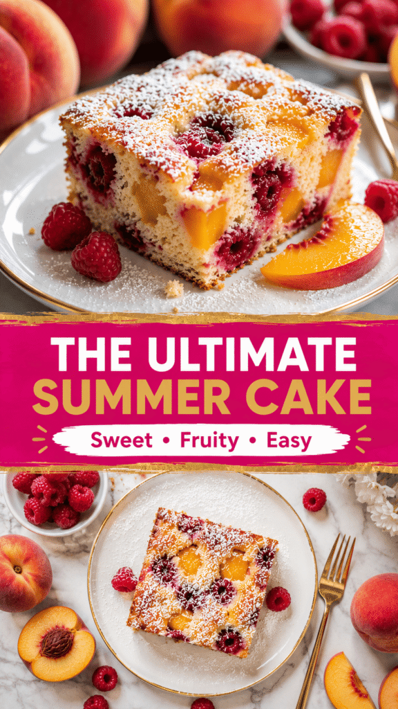 Peach Raspberry Snack Cake