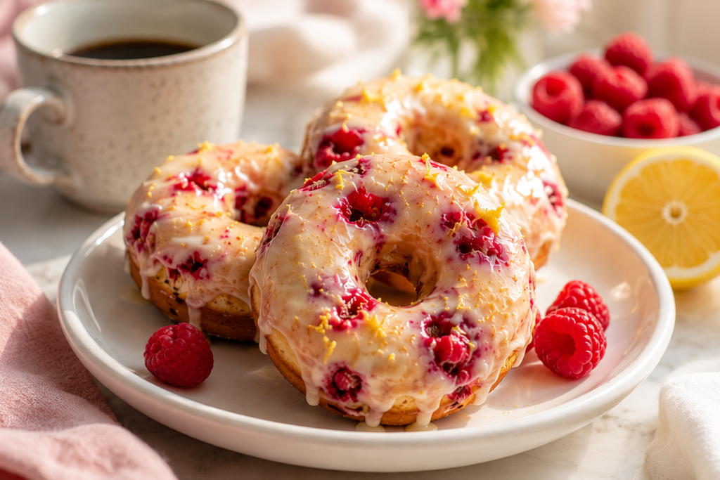 Lemon Raspberry Donuts