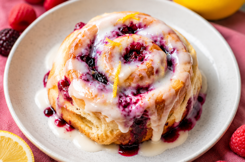 Irresistible Lemon Berry Sweet Rolls with a Sweet Citrus Glaze