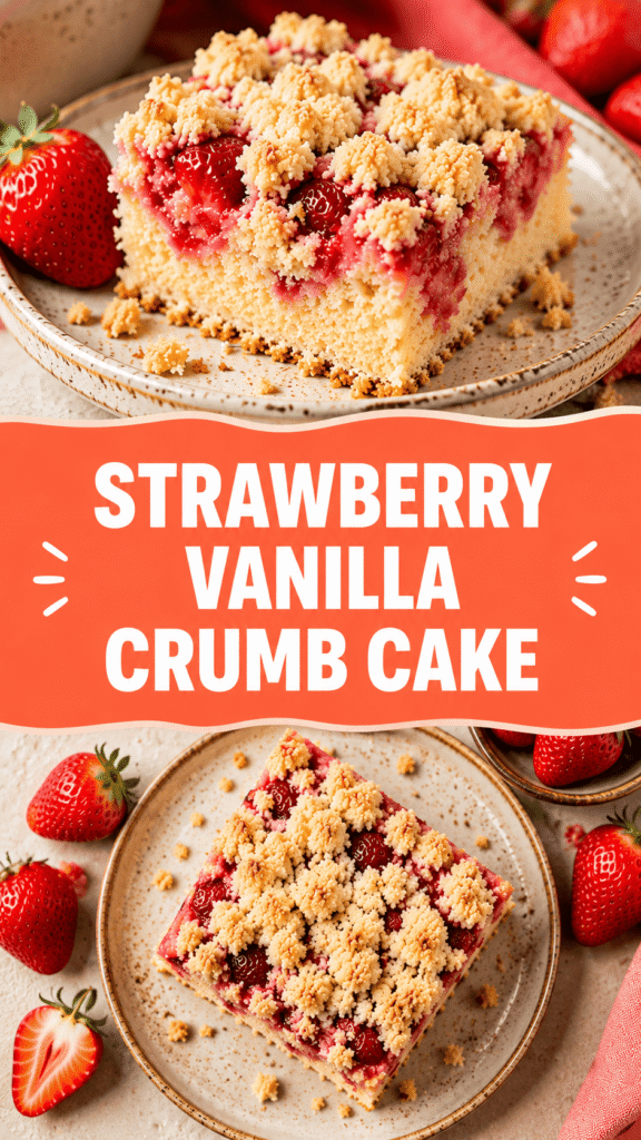 Strawberry Vanilla Crumb Cake
