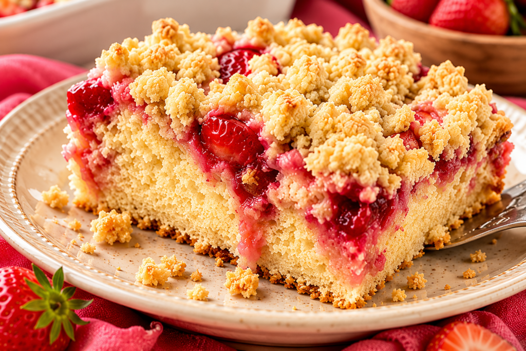 Strawberry Vanilla Crumb Cake