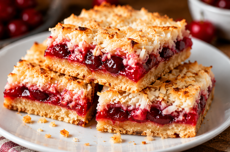 Cherry Coconut Bars: Sweet, Chewy, and Easy Dessert Bars