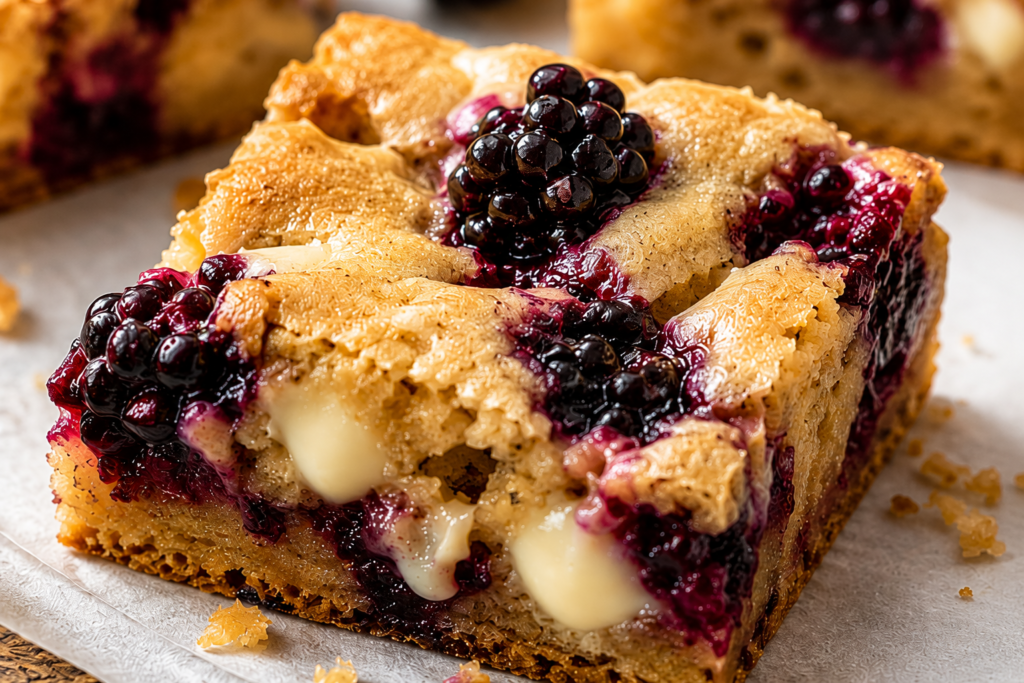 Blackberry White Chocolate Blondies