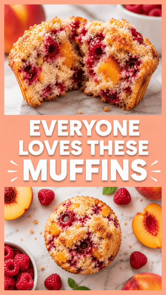 Raspberry Peach Muffins