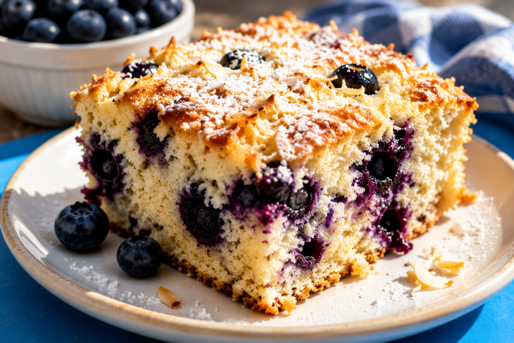 Blueberry Coconut Snack Cake