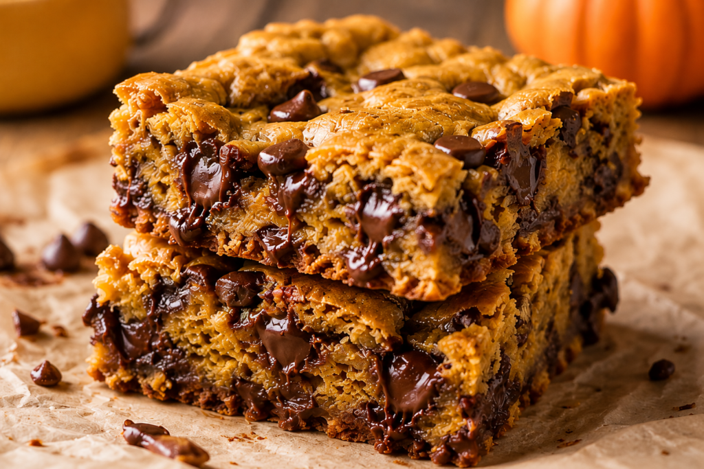 Pumpkin Chocolate Chip Blondies