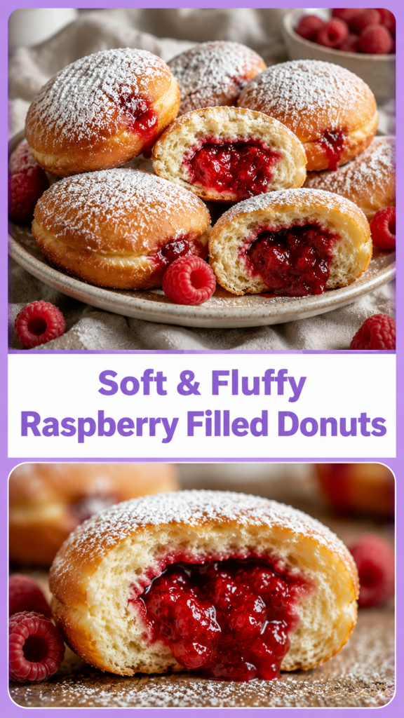 Raspberry Filled Donuts