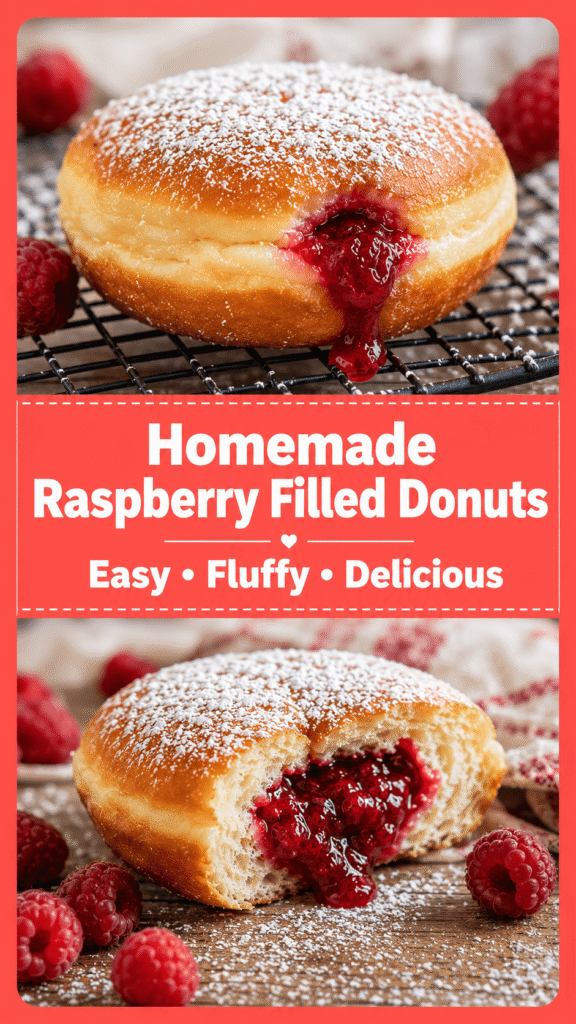 Raspberry Filled Donuts