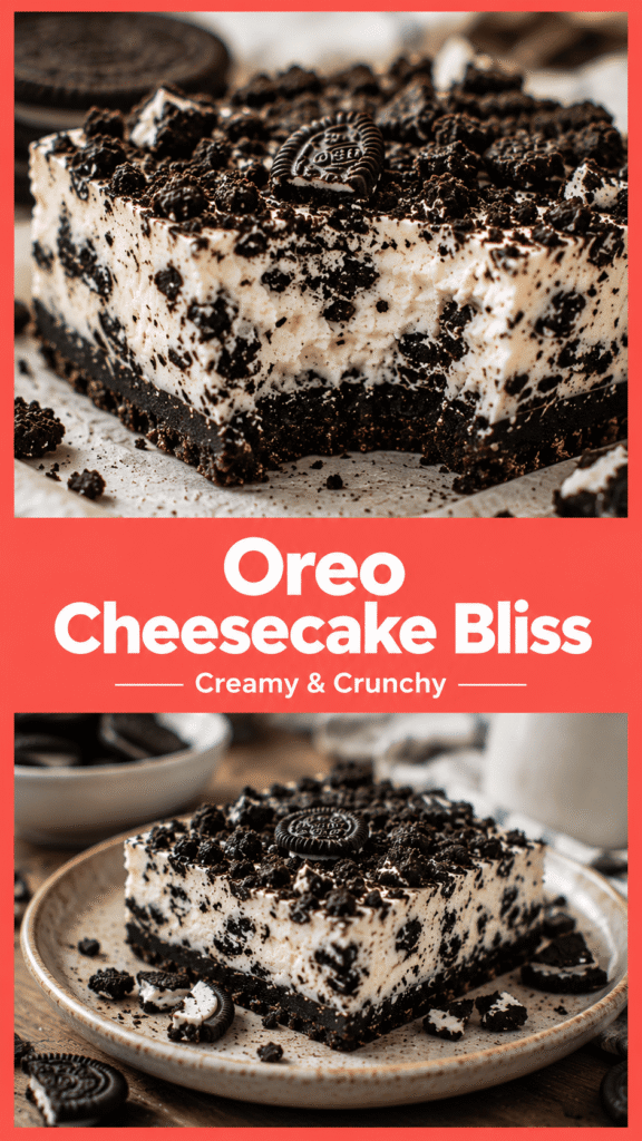 Oreo Crunch Cheesecake Bars