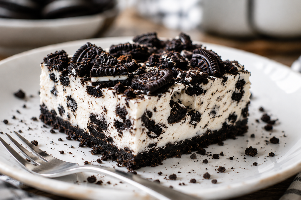 Oreo Crunch Cheesecake Bars
