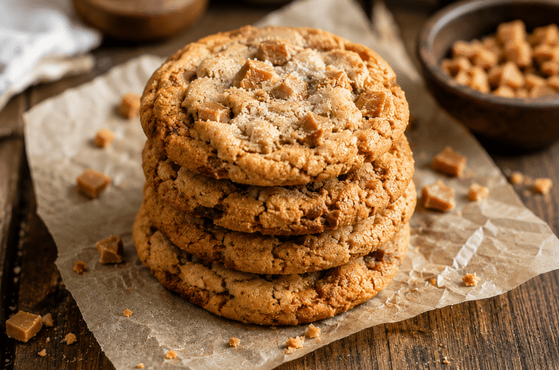 Brown Butter Toffee Cookies Recipe (Soft, Chewy & Buttery)