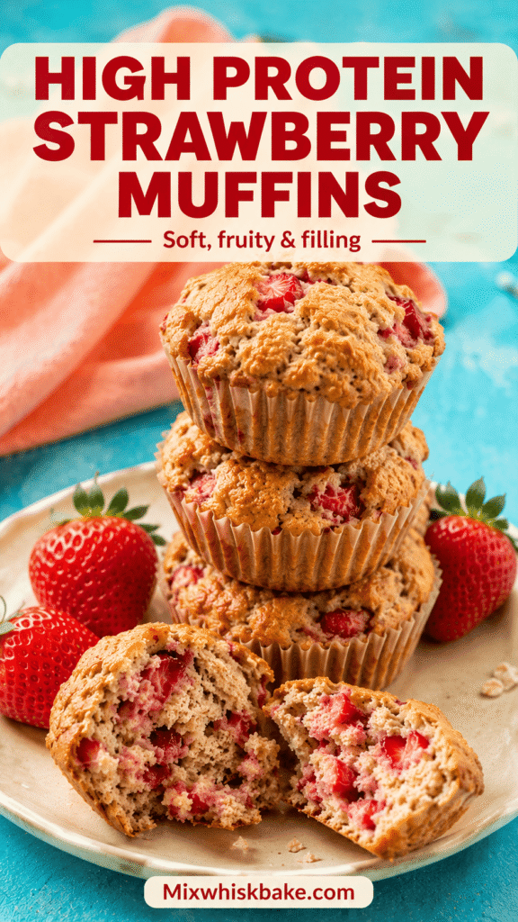 High Protein Strawberry Muffins