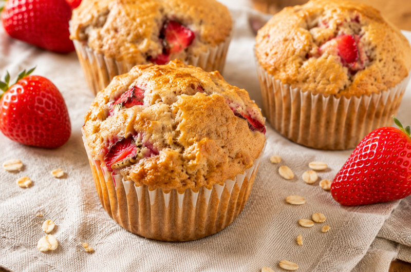 High Protein Strawberry Muffins: Soft, Healthy & Easy to Make