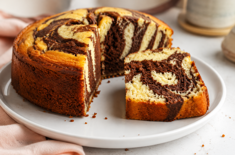 Easy Marble Cake Recipe: Moist, Soft & Beautifully Swirled