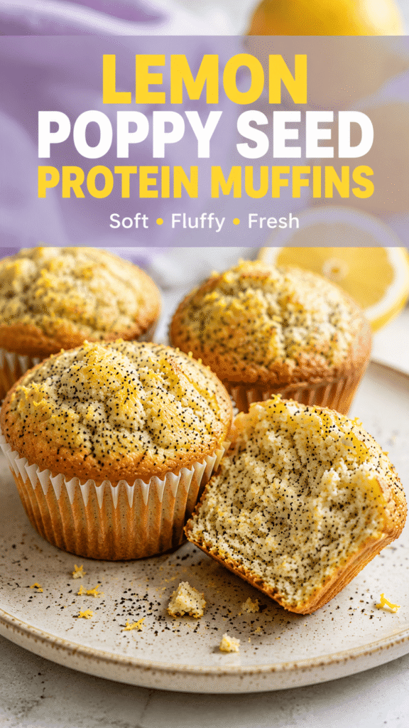 High Protein Lemon Poppy Seed Muffins