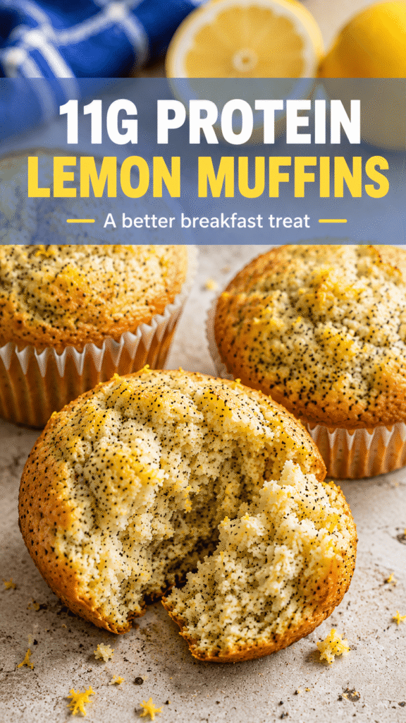 High Protein Lemon Poppy Seed Muffins