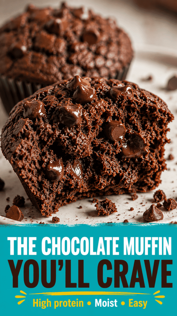 High Protein Chocolate Muffins with Greek Yogurt