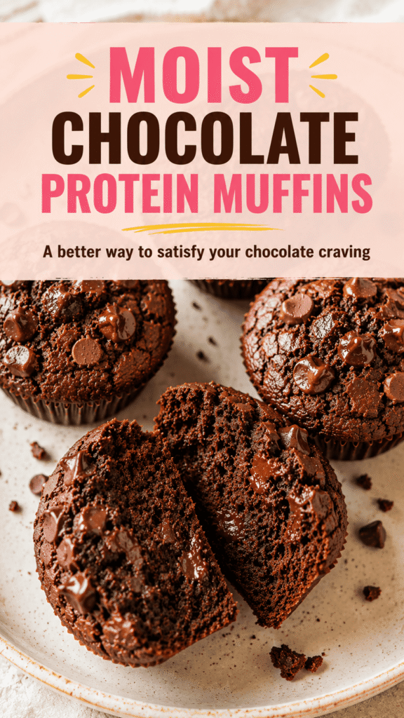 High Protein Chocolate Muffins with Greek Yogurt