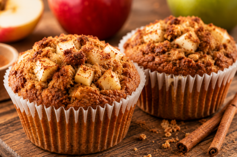 High Protein Apple Cinnamon Muffins: Moist, Easy & Delicious
