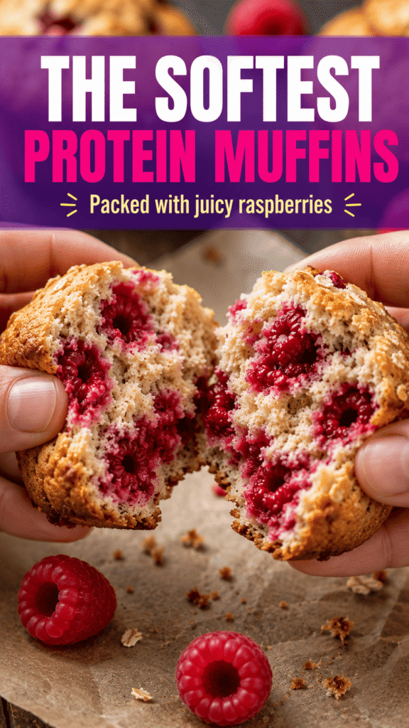 High Protein Raspberry Muffins