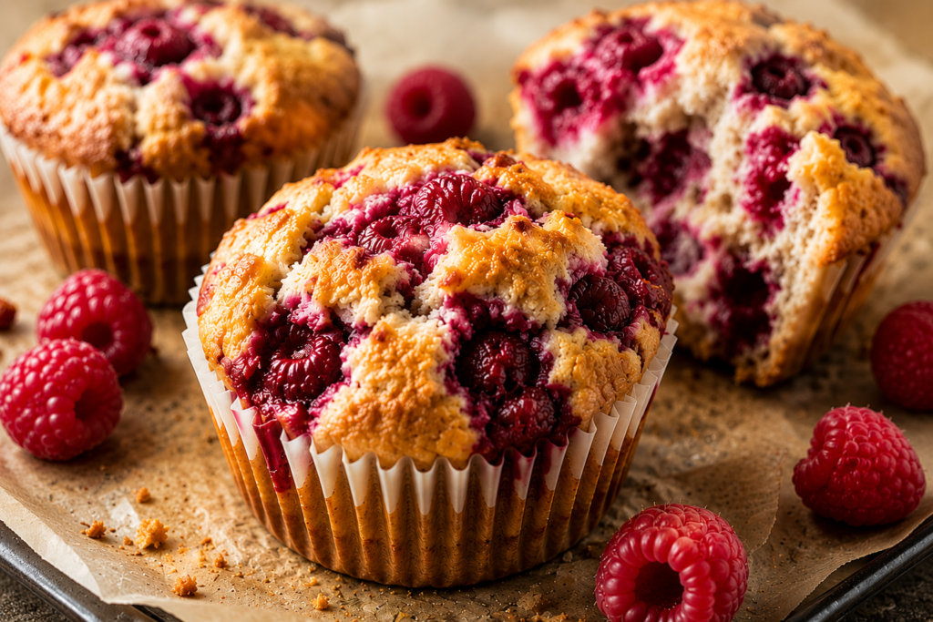 High Protein Raspberry Muffins