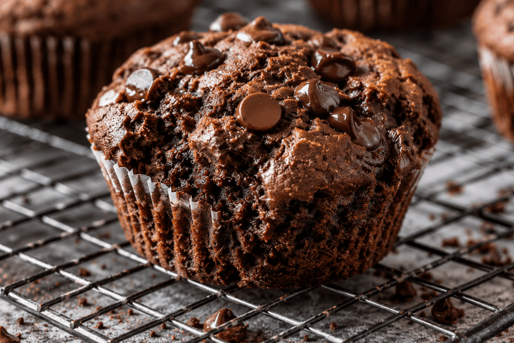 High Protein Double Chocolate Muffins
