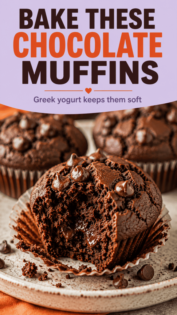 Greek Yogurt Chocolate Muffins