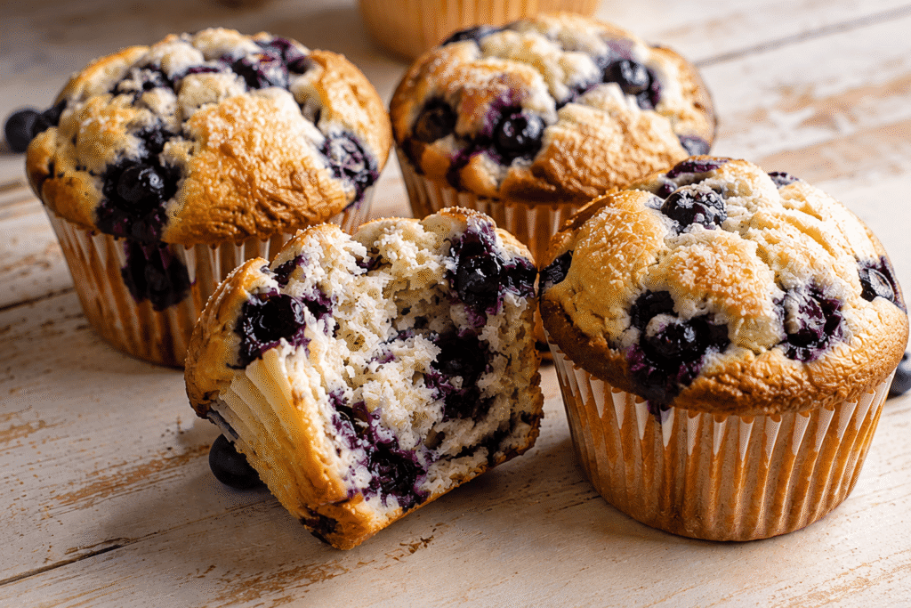 Greek Yogurt Blueberry Muffins