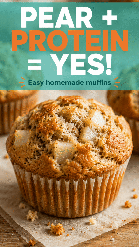 High Protein Pear Muffins