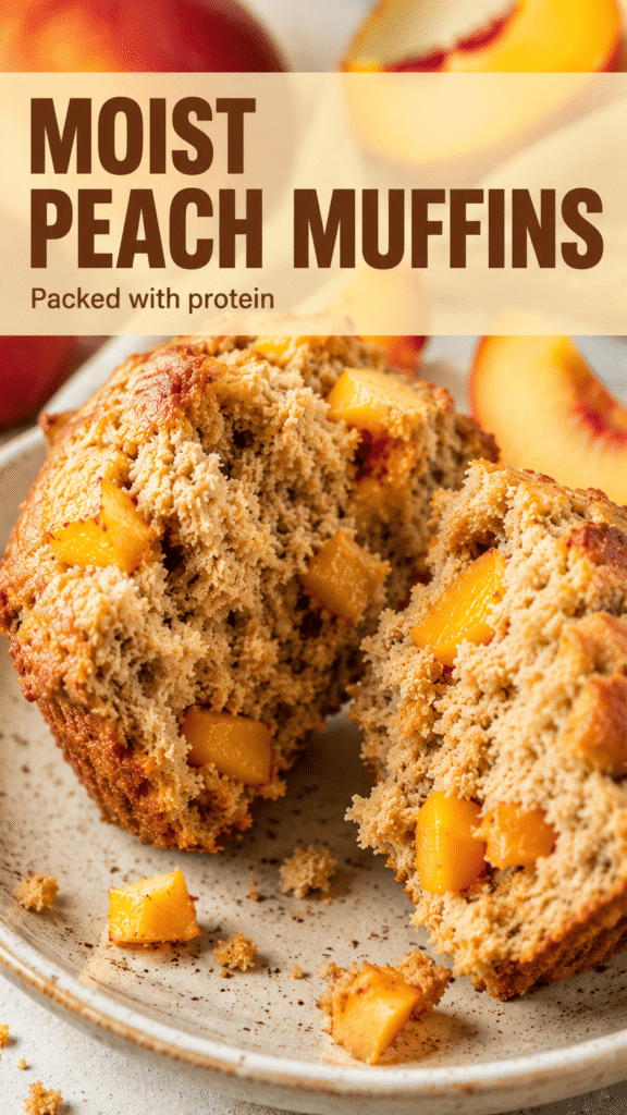 High Protein Peach Muffins