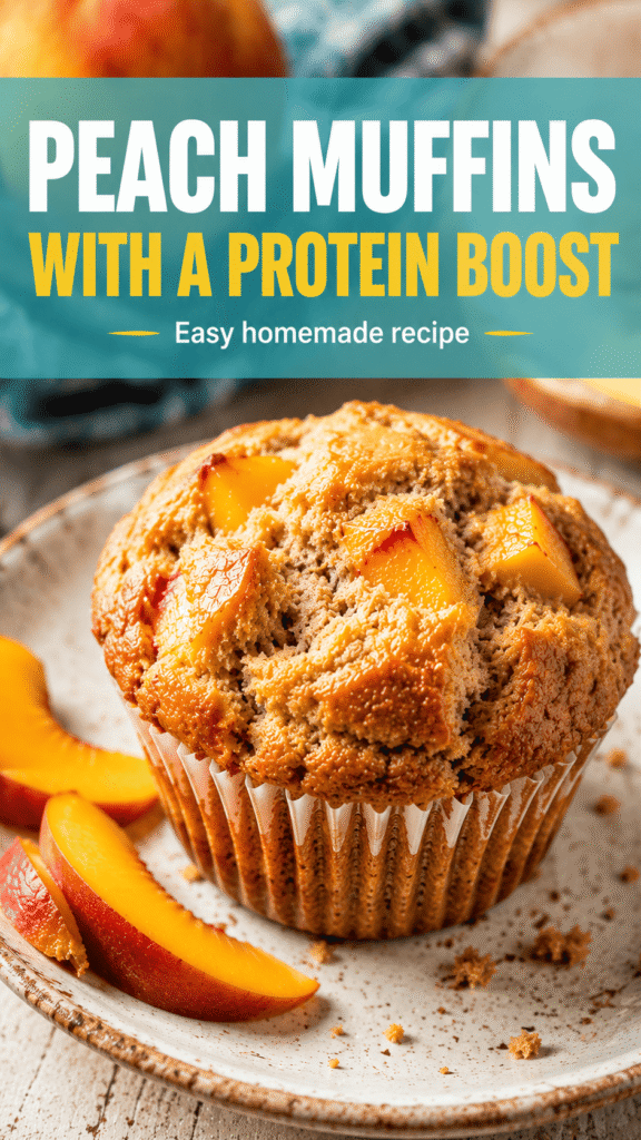 High Protein Peach Muffins