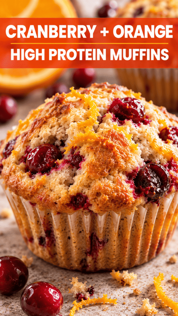 High Protein Cranberry Orange Muffins
