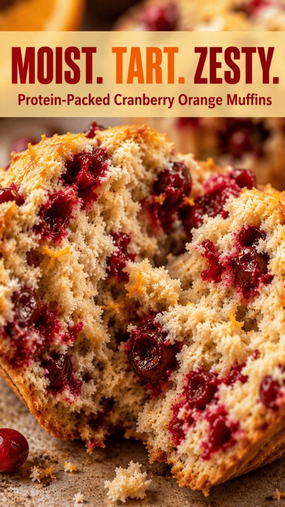 High Protein Cranberry Orange Muffins