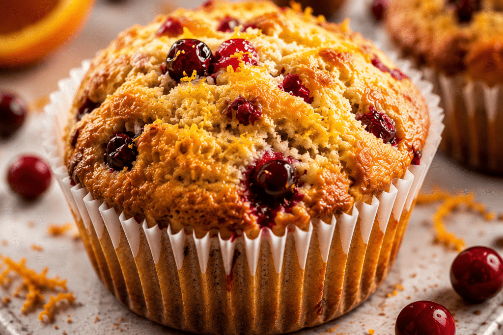High Protein Cranberry Orange Muffins