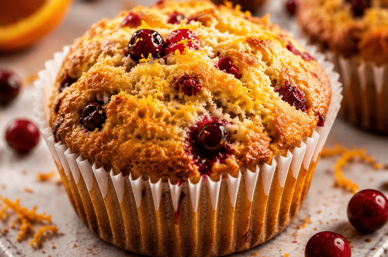 Delicious Homemade High Protein Cranberry Orange Muffins