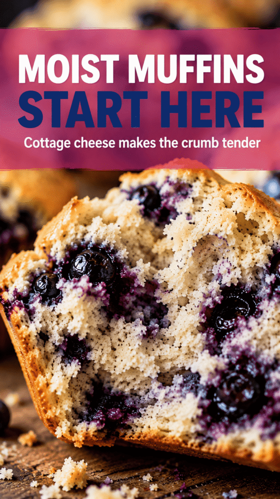 Cottage Cheese Blueberry Muffins