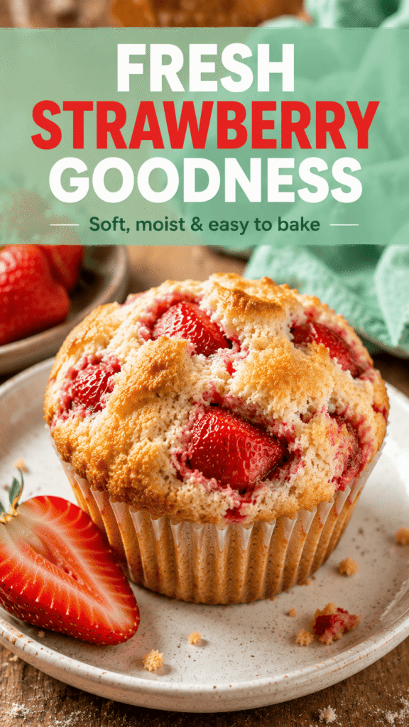 Greek Yogurt Strawberry Muffins