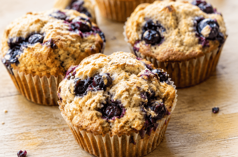 Healthy Blueberry Oatmeal Muffins: Soft, Moist & Easy to Make