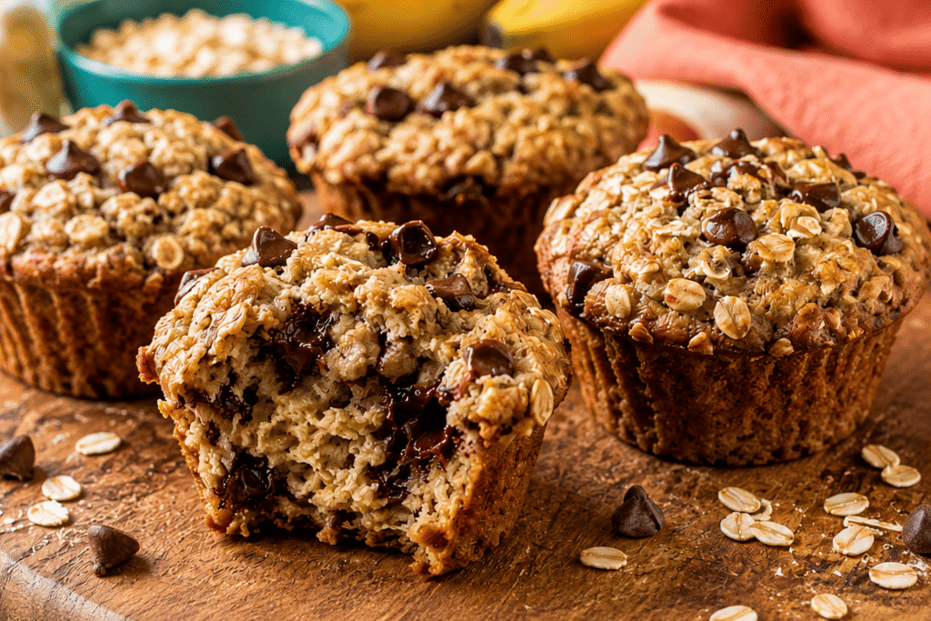 Banana Oatmeal Chocolate Chip Muffins