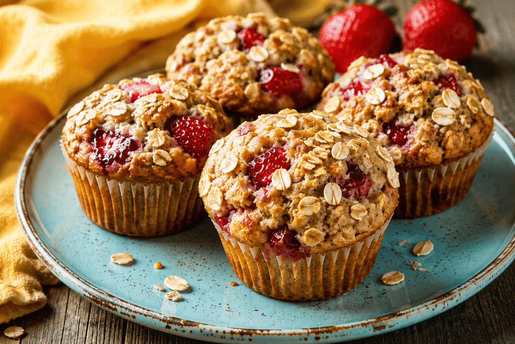 Oatmeal Strawberry Muffins